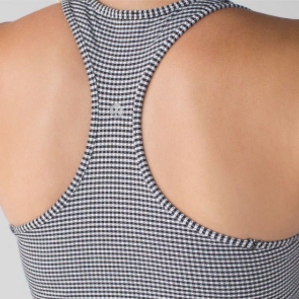 lululemon Black and White Gingham Cool Racerback Tank
